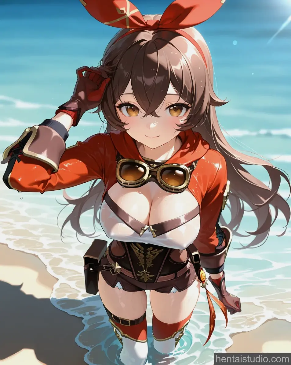 Amber from Genshin Impact hentai art 5 of 70