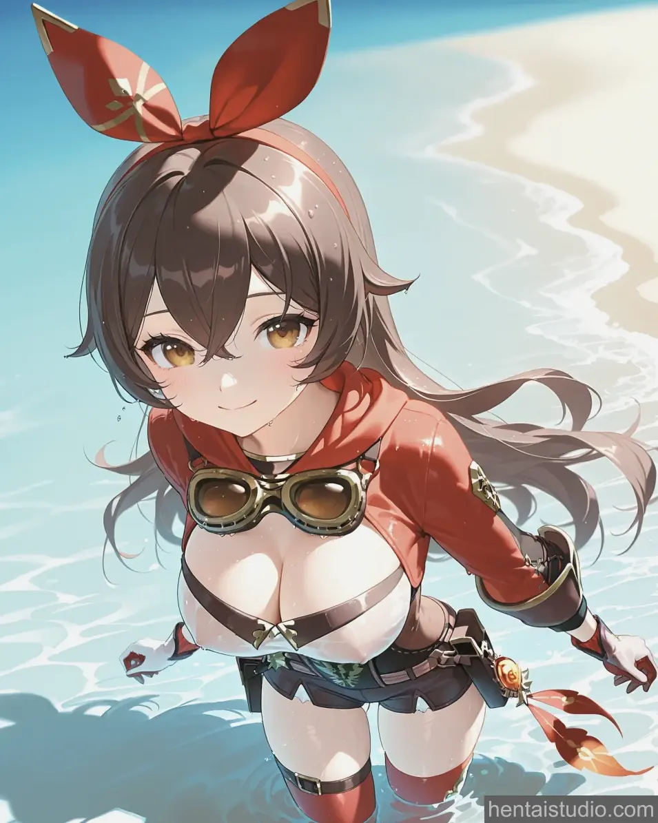 Amber from Genshin Impact hentai art 6 of 70
