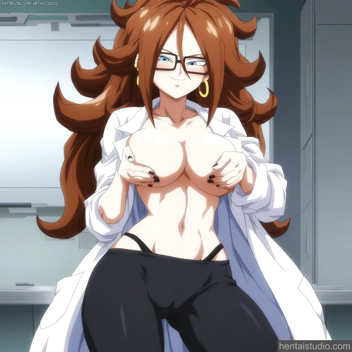 Android 21 from Dragon Ball Fighter Z hentai art 9 of 11