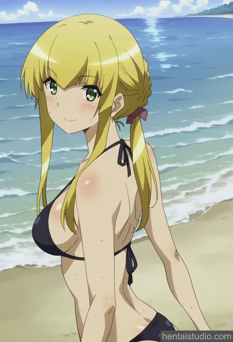 Angela Johnson | World Break: Aria Of Curse For A Holy Swordsman – hentai anime character, Angela Johnson, World Break: Aria Of Curse For A Holy Swordsman, Seiken Tsukai No World Break, Blonde, Bikini, Stockings, Creampie, Big Tits