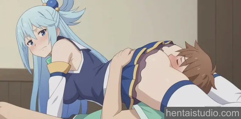 Aqua Kazuma Satou from Konosuba God's Blessing On This Wonderful World hentai art 101 of 112