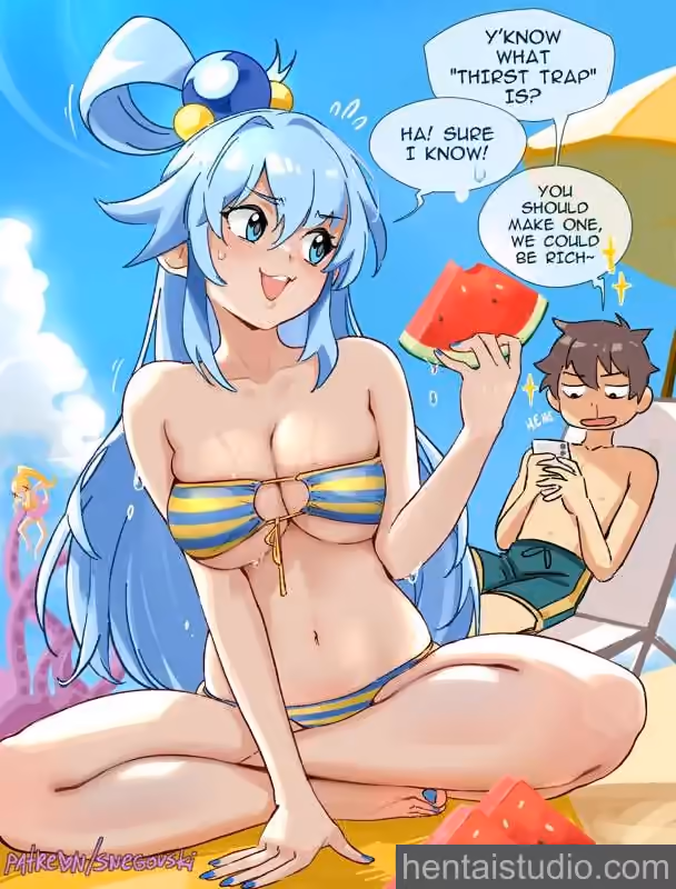 Aqua - KonoSuba: God's Blessing on This Wonderful World! (Kono Subarashii Sekai ni Shukufuku wo!) - Hentai Gallery 5 - 7 Images — image 1 of 7