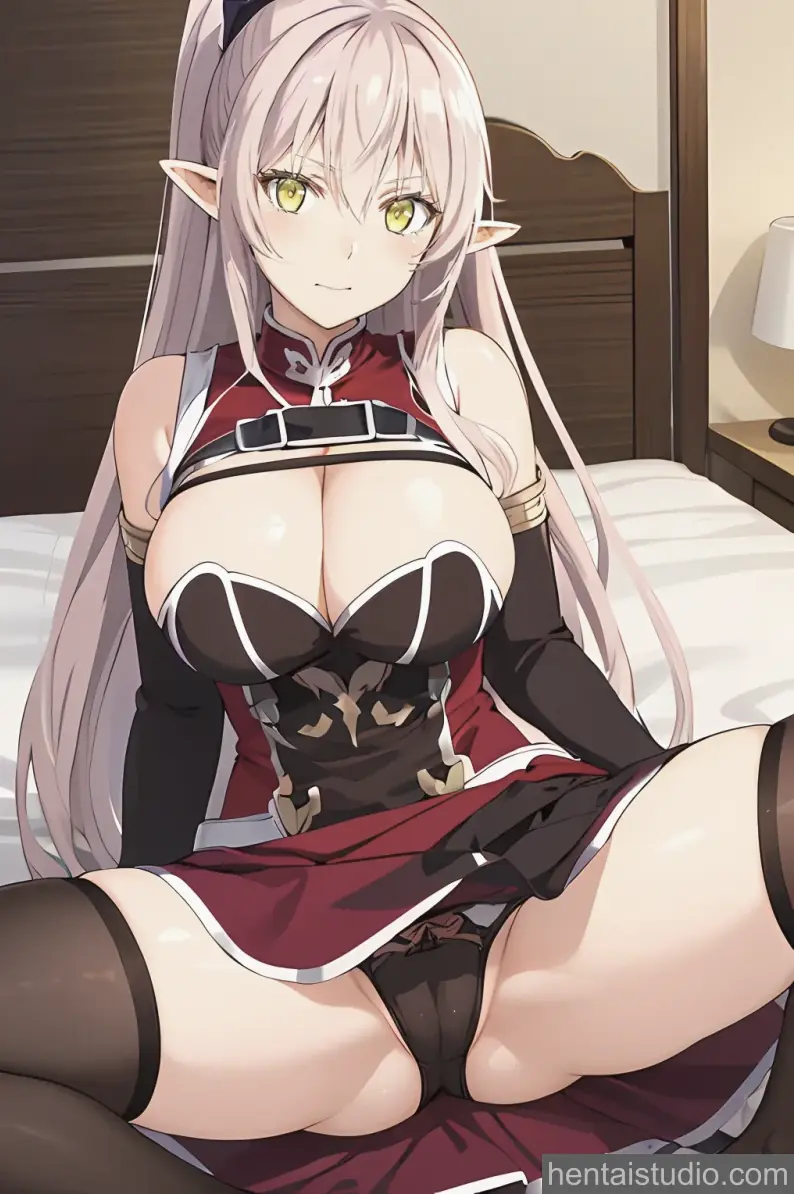 Ariane Glenys Lalatoya | Skeleton Knight In Another World - Fanart – hentai anime character, Ariane Glenys Lalatoya, Skeleton Knight In Another World, Gaikotsu Kishi Sama Tadaima Isekai E Odekakechuu, Elf, Stockings, Anal