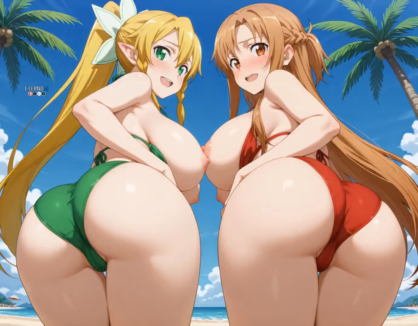 Asuna Yuuki x Leafa (Suguha Kirigaya) - Sword Art Online (SAO) - Hentai Gallery 1 - 30 Images — image 4 of 30