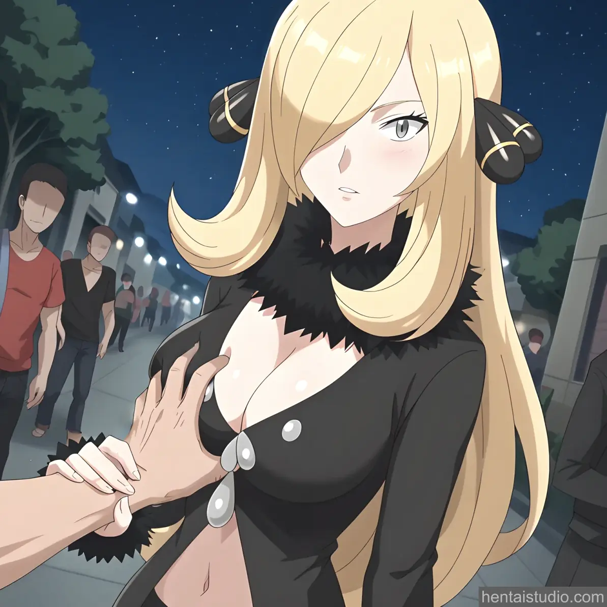 Cynthia from Pokemon hentai art 7 of 50