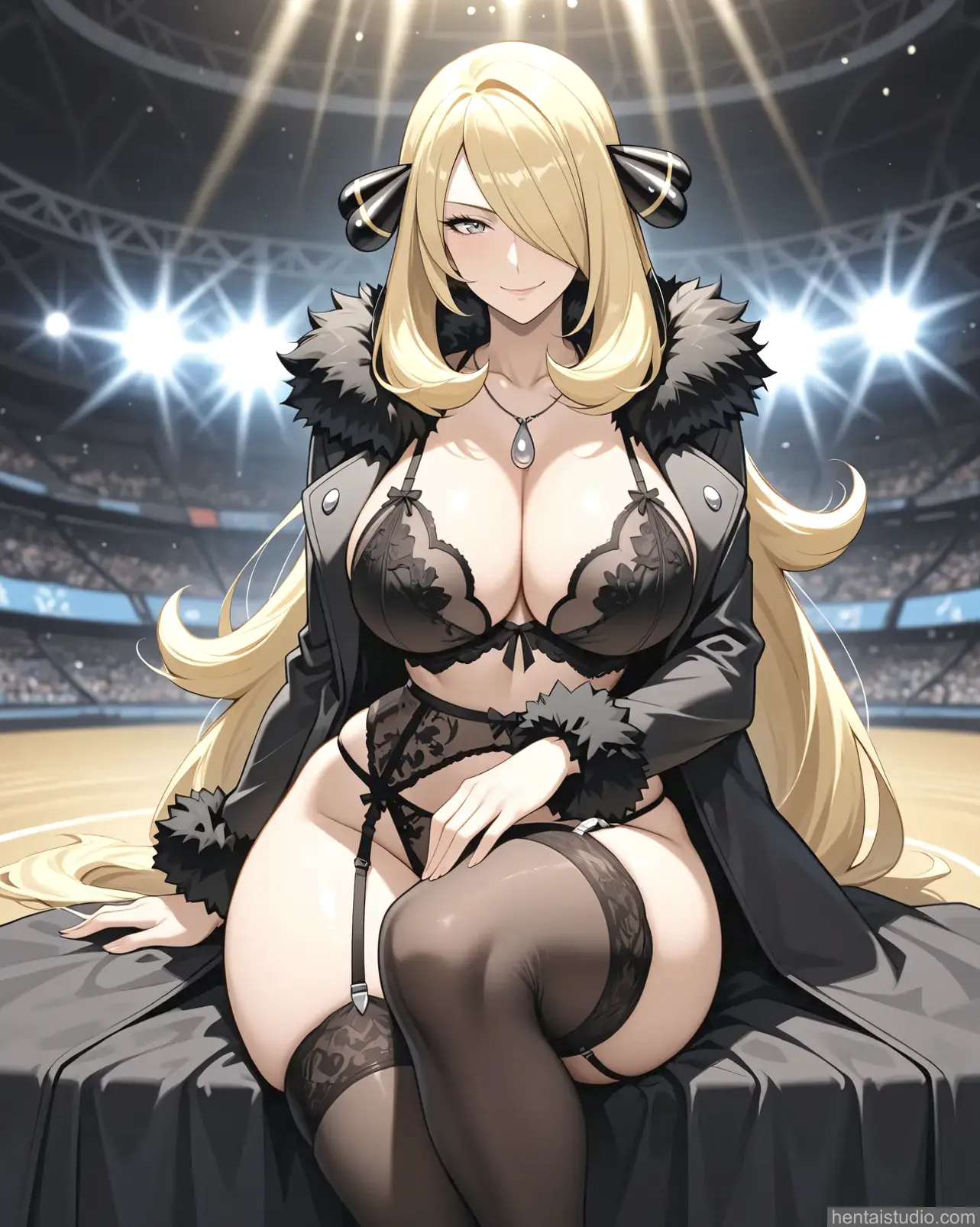 Cynthia from Pokemon hentai art 12 of 89