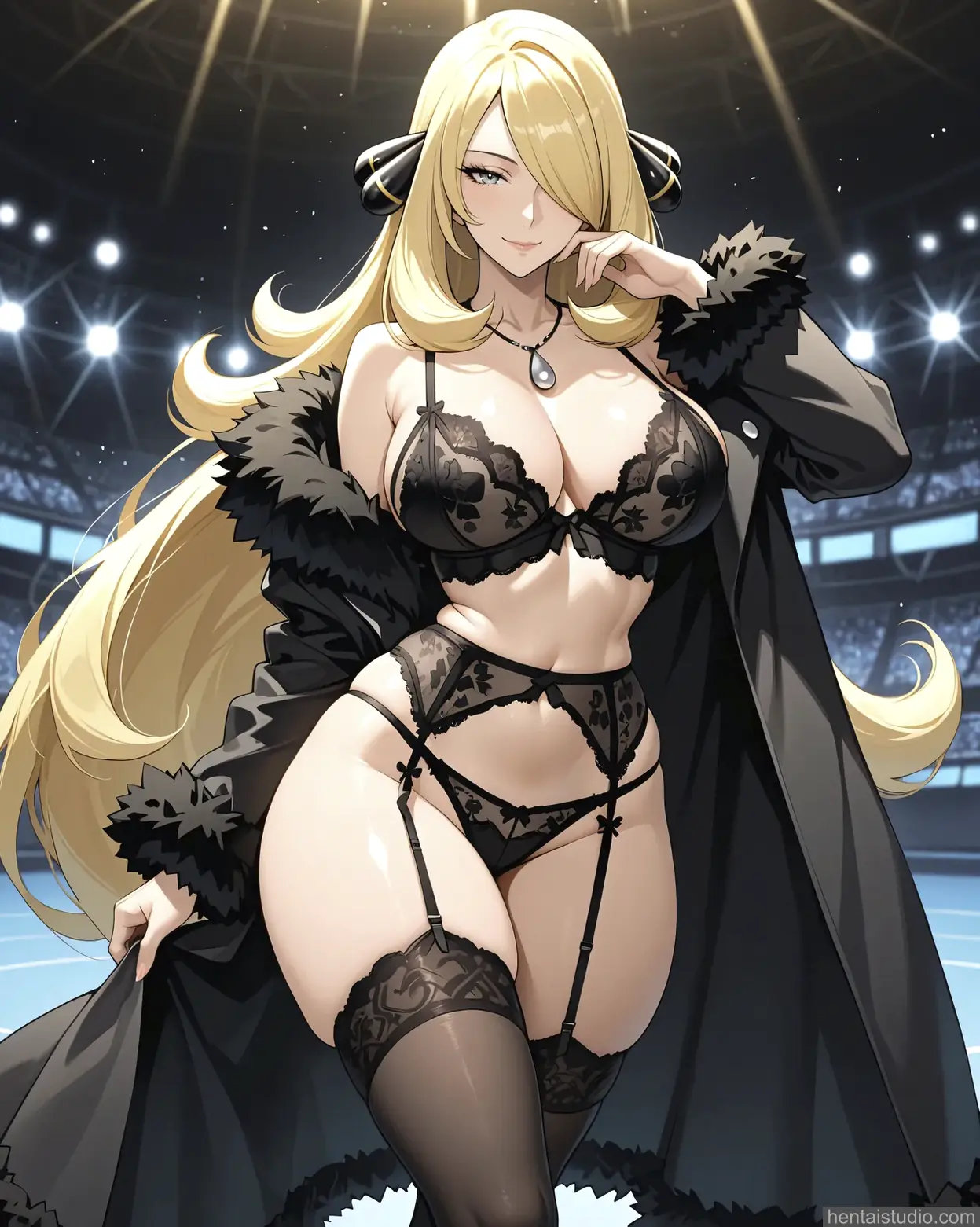 Cynthia from Pokemon hentai art 7 of 89