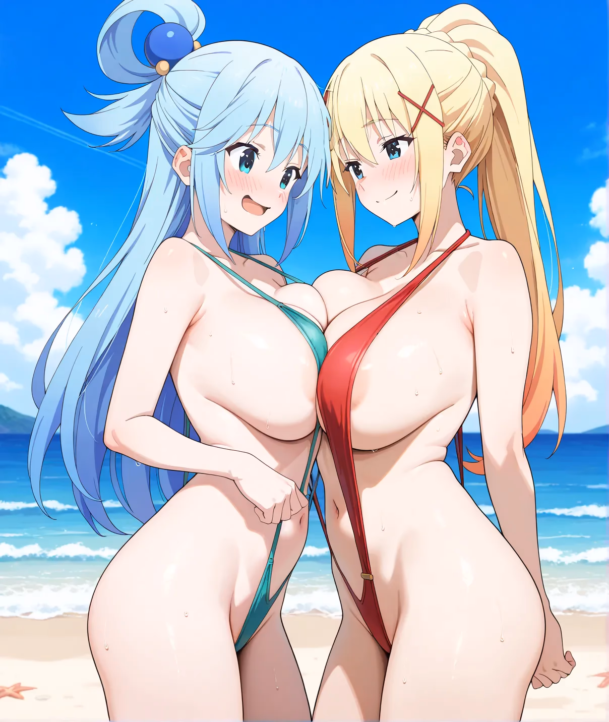 Darkness x Aqua - KonoSuba: God's Blessing on This Wonderful World! (Kono Subarashii Sekai ni Shukufuku wo!) - Hentai Gallery - 14 Images — image 1 of 14