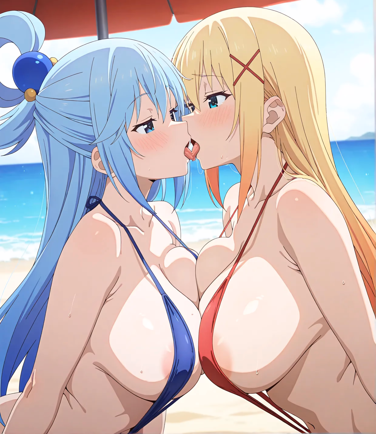 Darkness x Aqua - KonoSuba: God's Blessing on This Wonderful World! (Kono Subarashii Sekai ni Shukufuku wo!) - Hentai Gallery - 14 Images — image 10 of 14