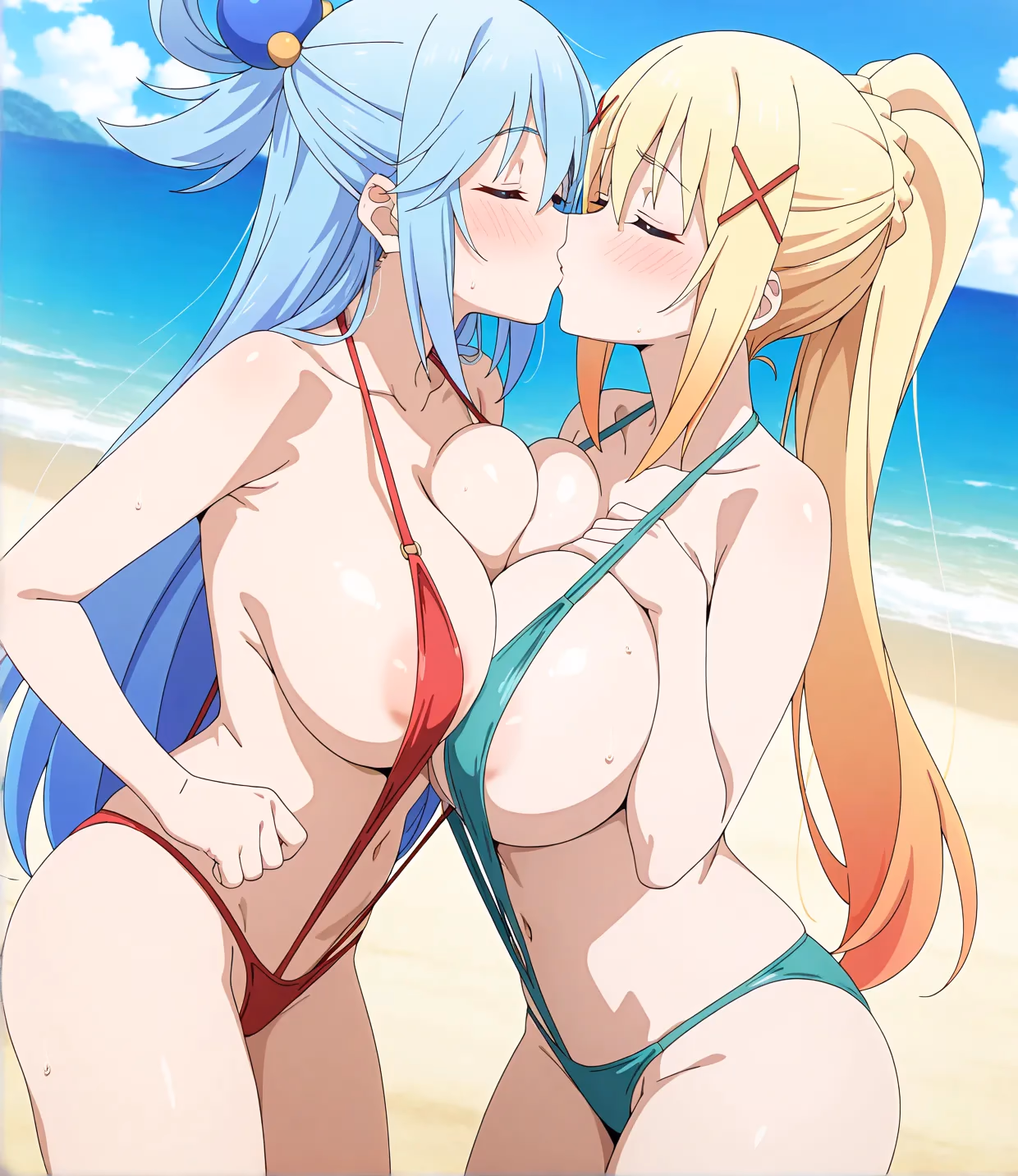 Darkness x Aqua - KonoSuba: God's Blessing on This Wonderful World! (Kono Subarashii Sekai ni Shukufuku wo!) - Hentai Gallery - 14 Images — image 7 of 14