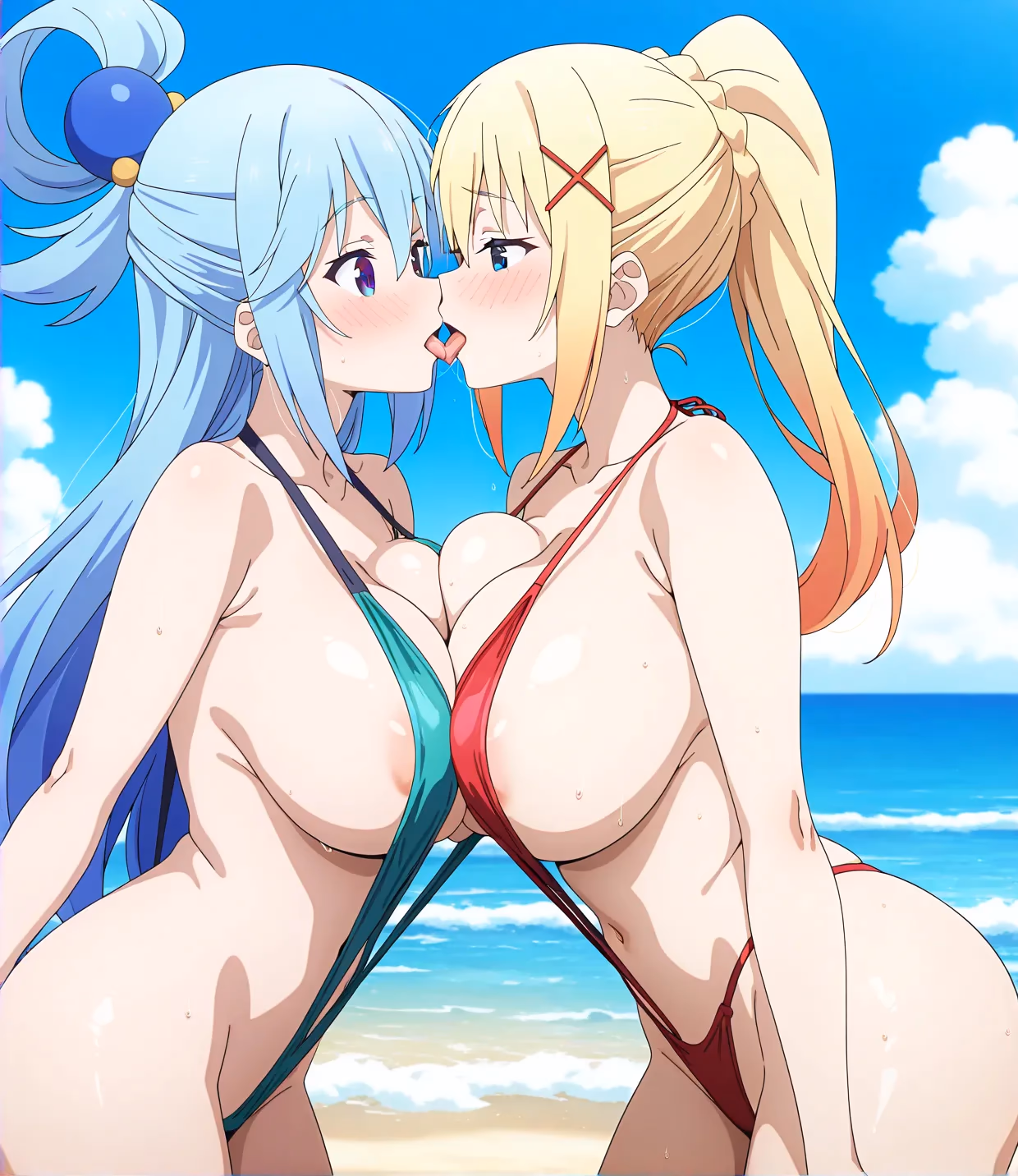 Darkness x Aqua - KonoSuba: God's Blessing on This Wonderful World! (Kono Subarashii Sekai ni Shukufuku wo!) - Hentai Gallery - 14 Images — image 9 of 14