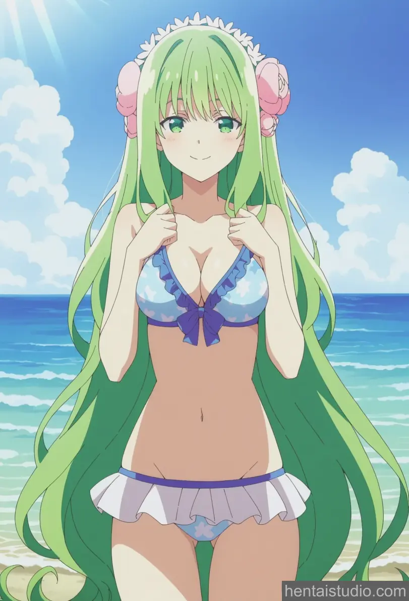 Dryas | Seirei Gensouki: Spirit Chronicles – hentai anime character, Dryas, Seirei Gensouki: Spirit Chronicles, The World Tree, Bikini, Beach, Pussy