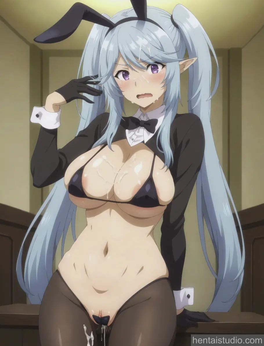Epsilon | The Eminence In Shadow - Fanart – hentai anime character, Epsilon, The Eminence In Shadow, Bunny Suit, Epsilon The Faithful, Shiron, Kage No Jitsuryokusha Ni Naritakute, Stockings, Long Hair, Squirting, Pussy, Fingering, Masturbation