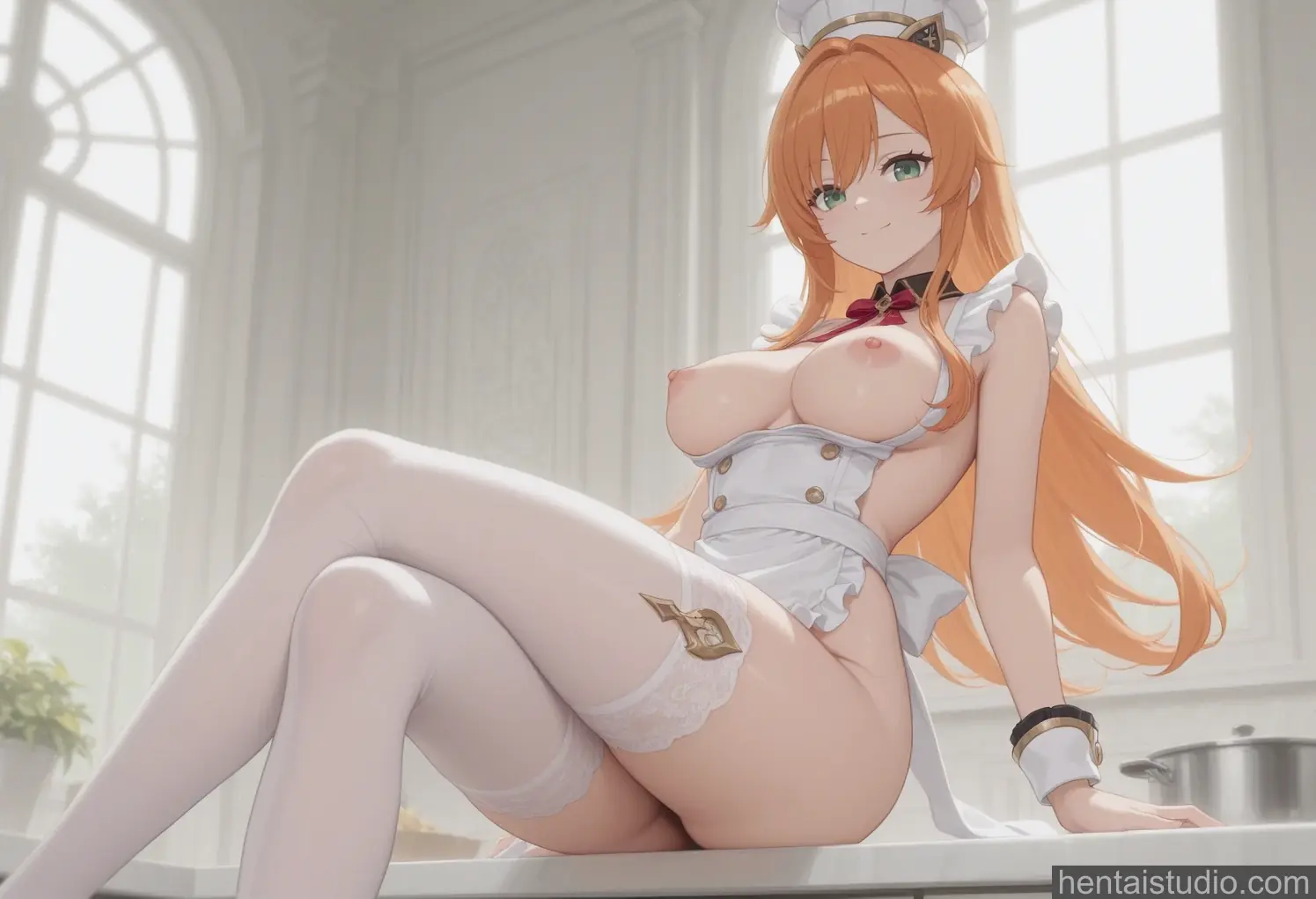 Escoffier from Genshin Impact hentai art 14 of 28