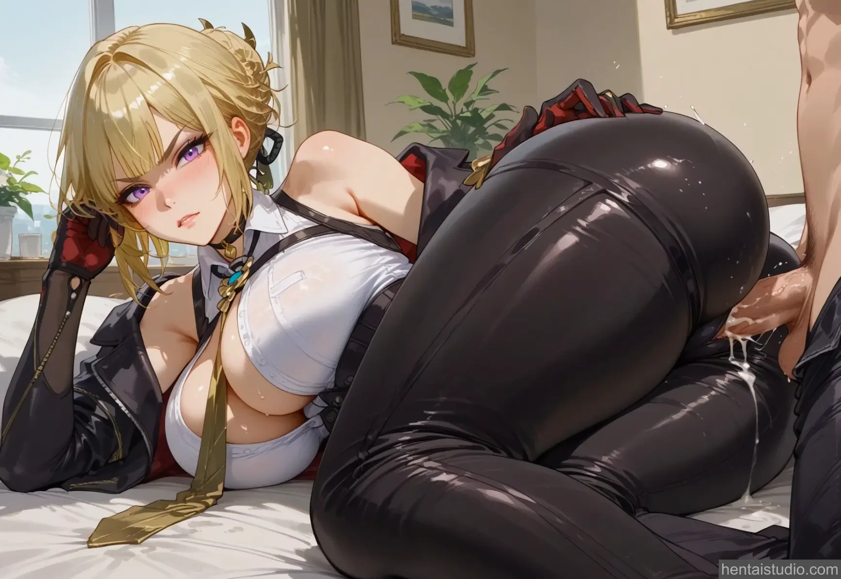 Evelyn from Zenless Zone Zero hentai art 61 of 100