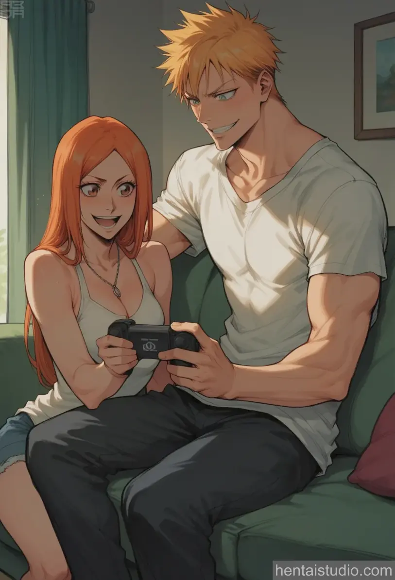 Ichigo Kurosaki Orihime Inoue from Bleach hentai art 2 of 44