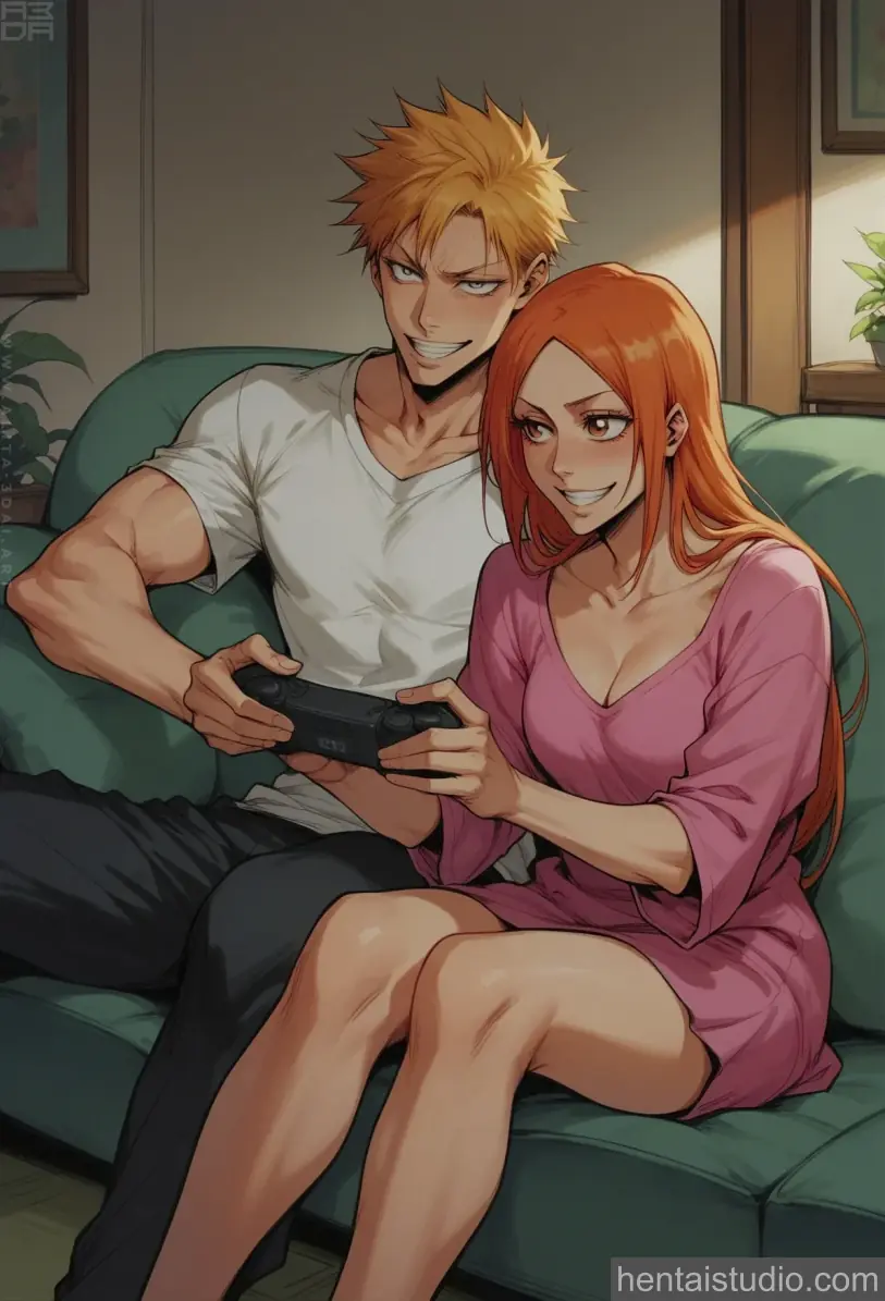 Ichigo Kurosaki Orihime Inoue from Bleach hentai art 33 of 44