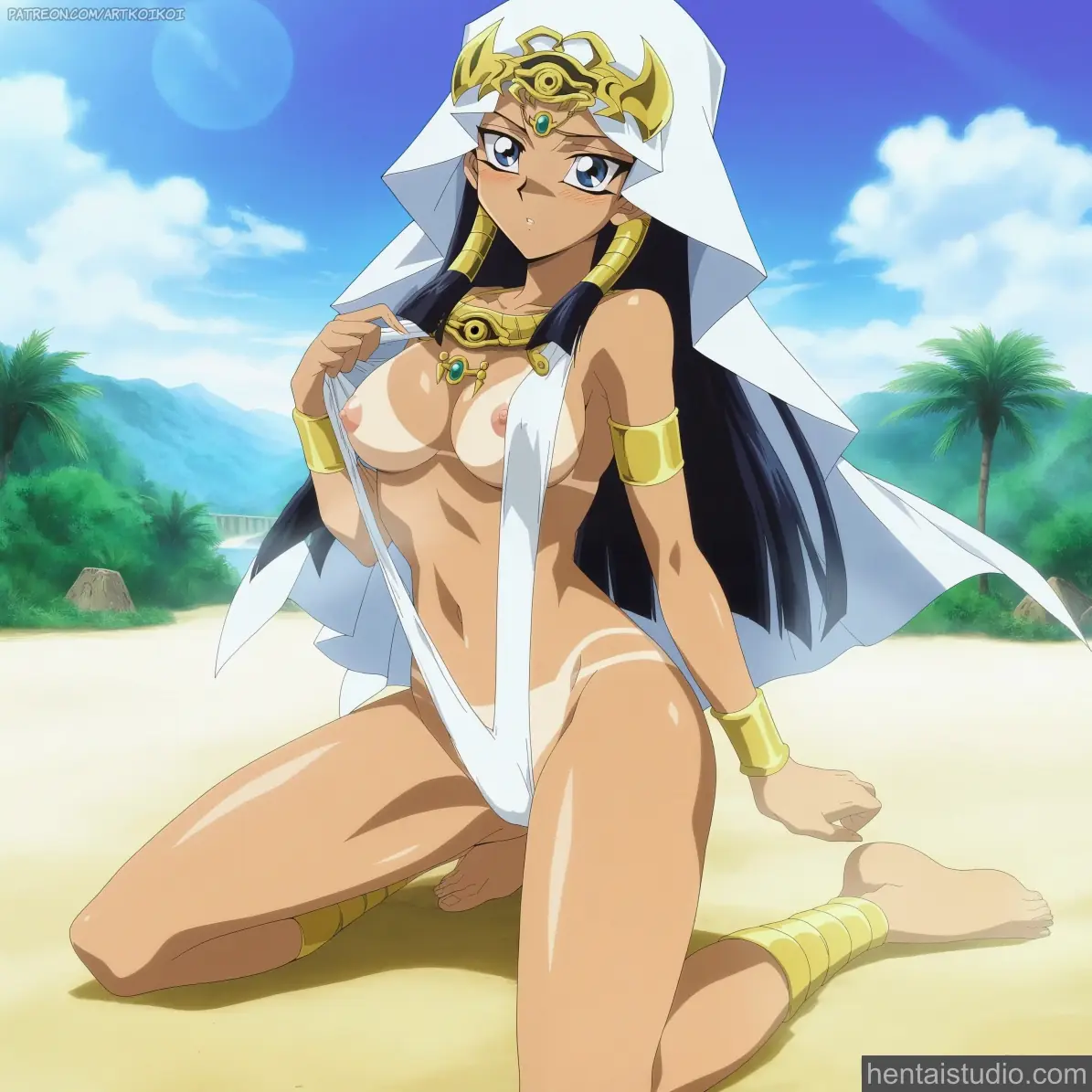 Ishizu Ishtar from Yu Gi Oh hentai art 10 of 12