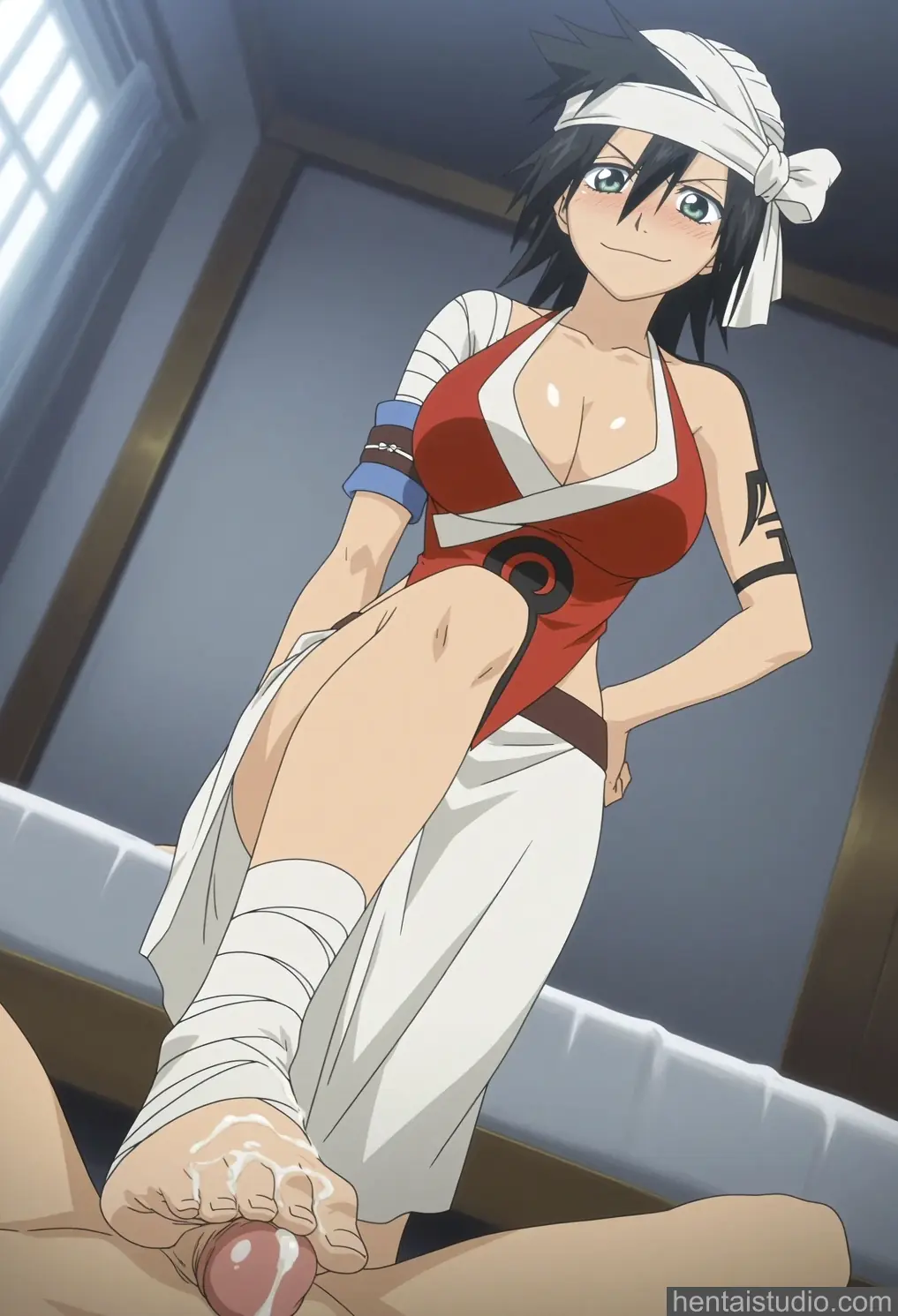 Kuukaku Shiba from Bleach hentai art 48 of 131