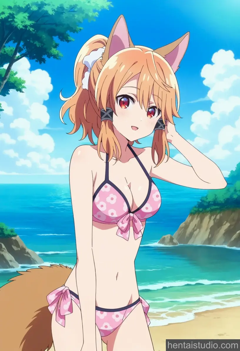 Latifa | Seirei Gensouki: Spirit Chronicles – hentai anime character, Latifa, Seirei Gensouki: Spirit Chronicles, Bikini, Beach, Panties, Pussy, Butthole, Fingering, Masturbation