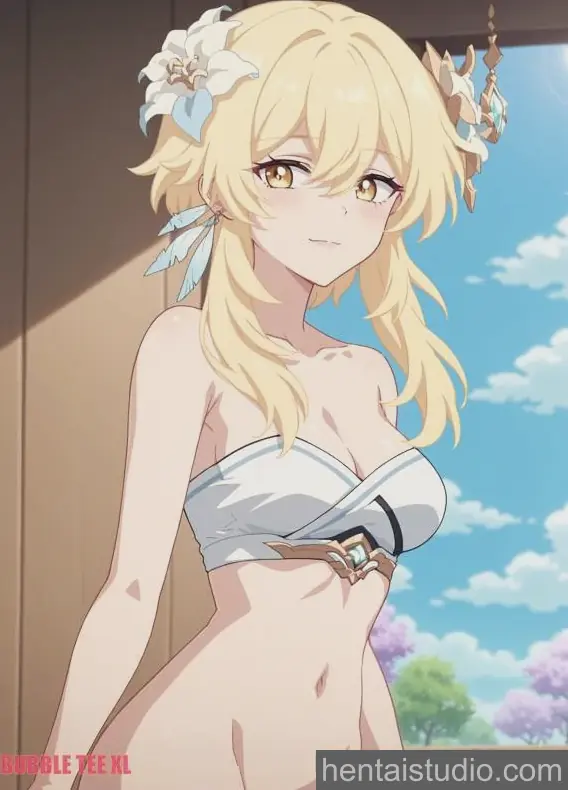 Lumine from Genshin Impact hentai art 1 of 9