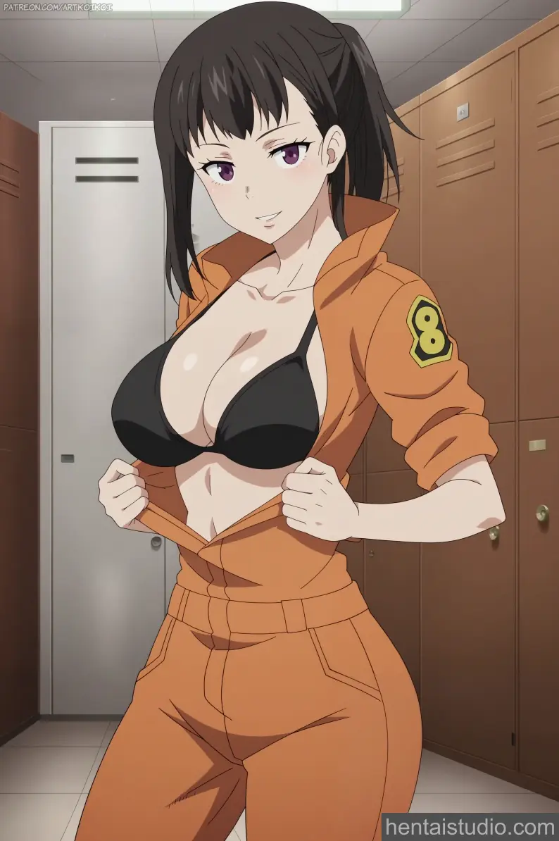 Maki Oze from Fire Force hentai art 11 of 12