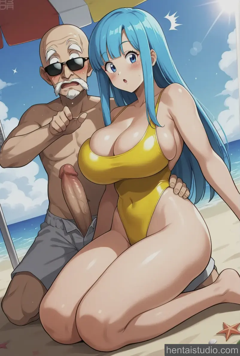 Maron Master Roshi from Dragonball Z hentai art 47 of 72