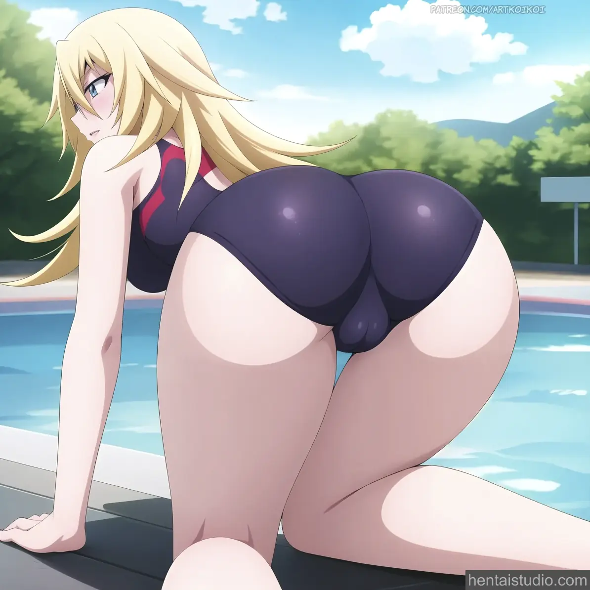 Mio Kusakai from Keijo hentai art 15 of 21