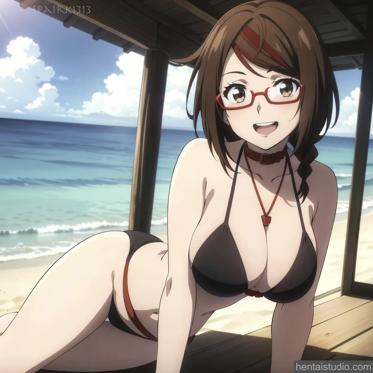 Misaki Sakimiya from Dead Mount Death Play hentai art 9 of 10