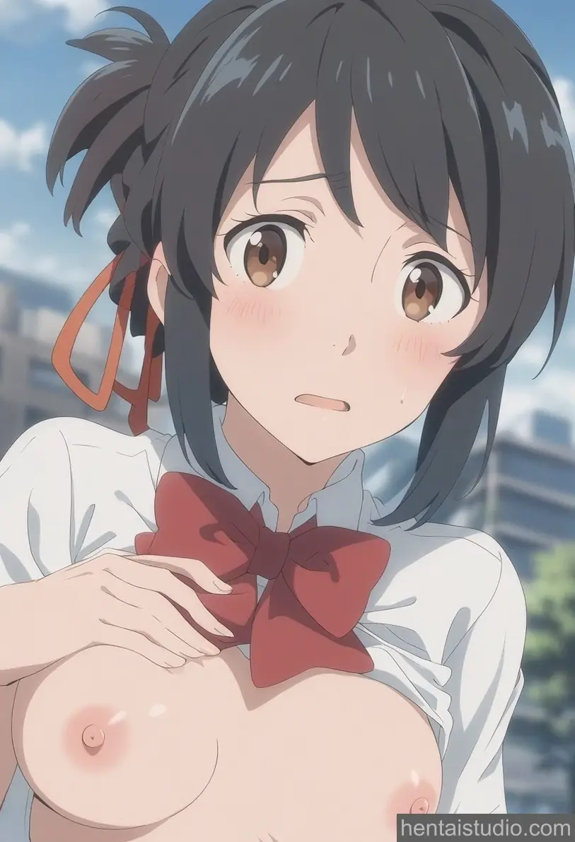 Mitsuha Miyamizu from Your Name hentai art 1 of 9