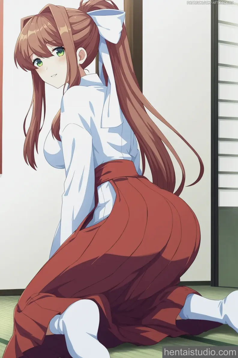 Monika from Doki Doki Literature Club hentai art 14 of 15