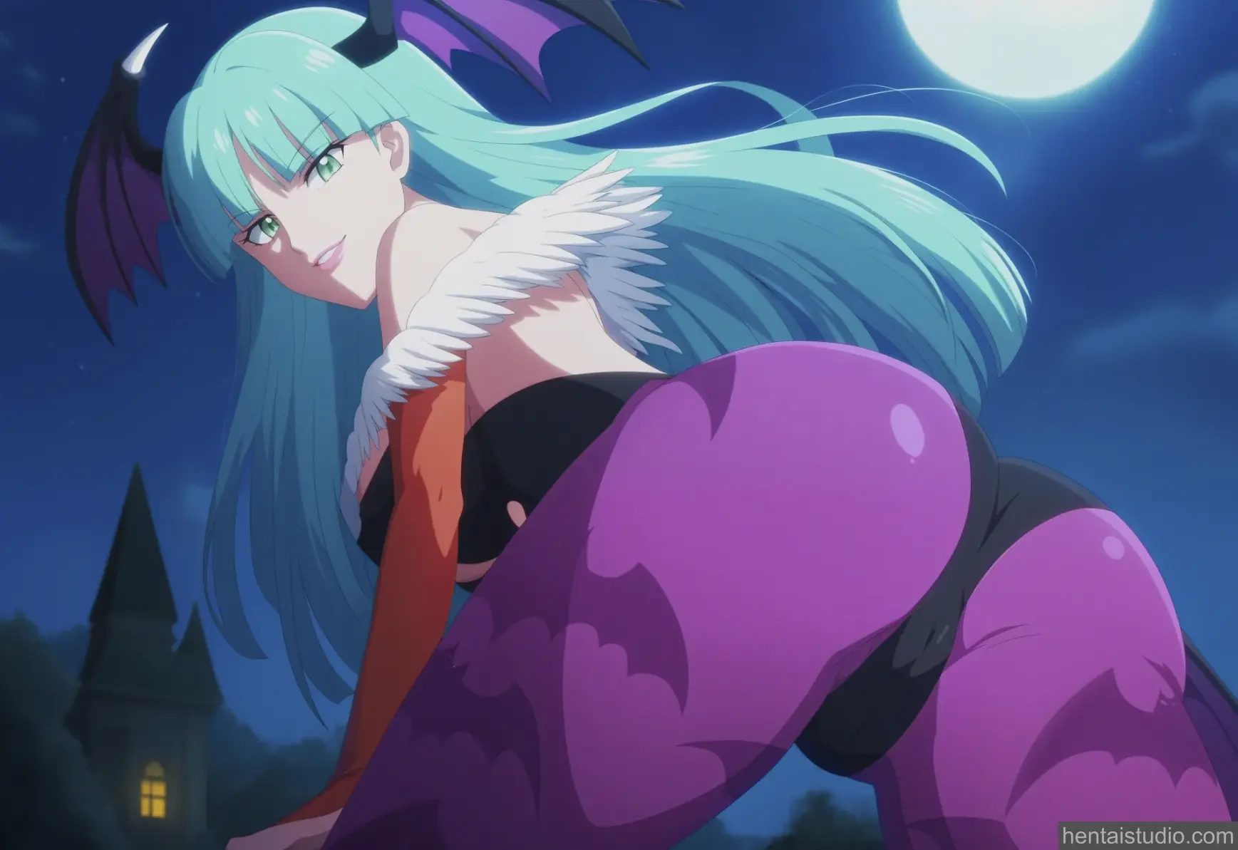 Morrigan Aensland from Night Warriors: Darkstalkers' Revenge hentai art 1 of 13