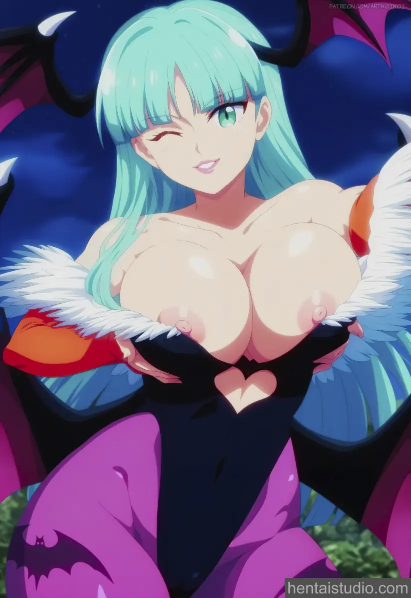 Morrigan Aensland from Night Warriors: Darkstalkers' Revenge hentai art 7 of 13