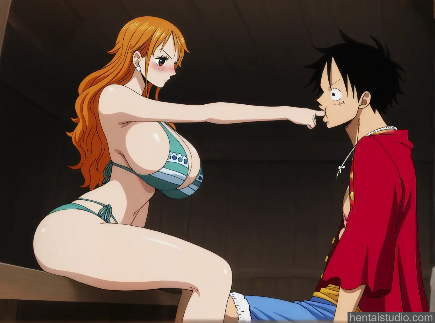 Nami Luffy from One Piece hentai art 64 of 96