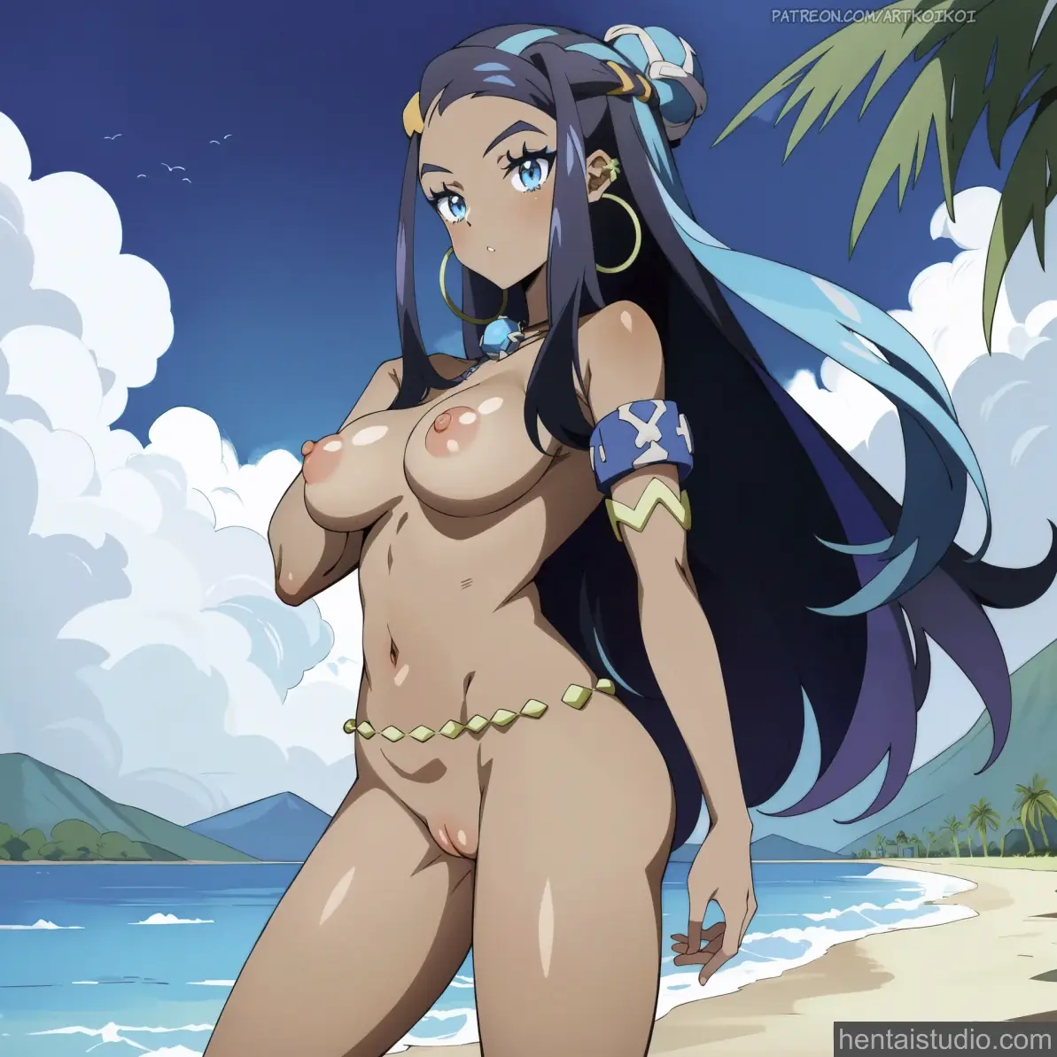 Nessa from Pokemon hentai art 10 of 11
