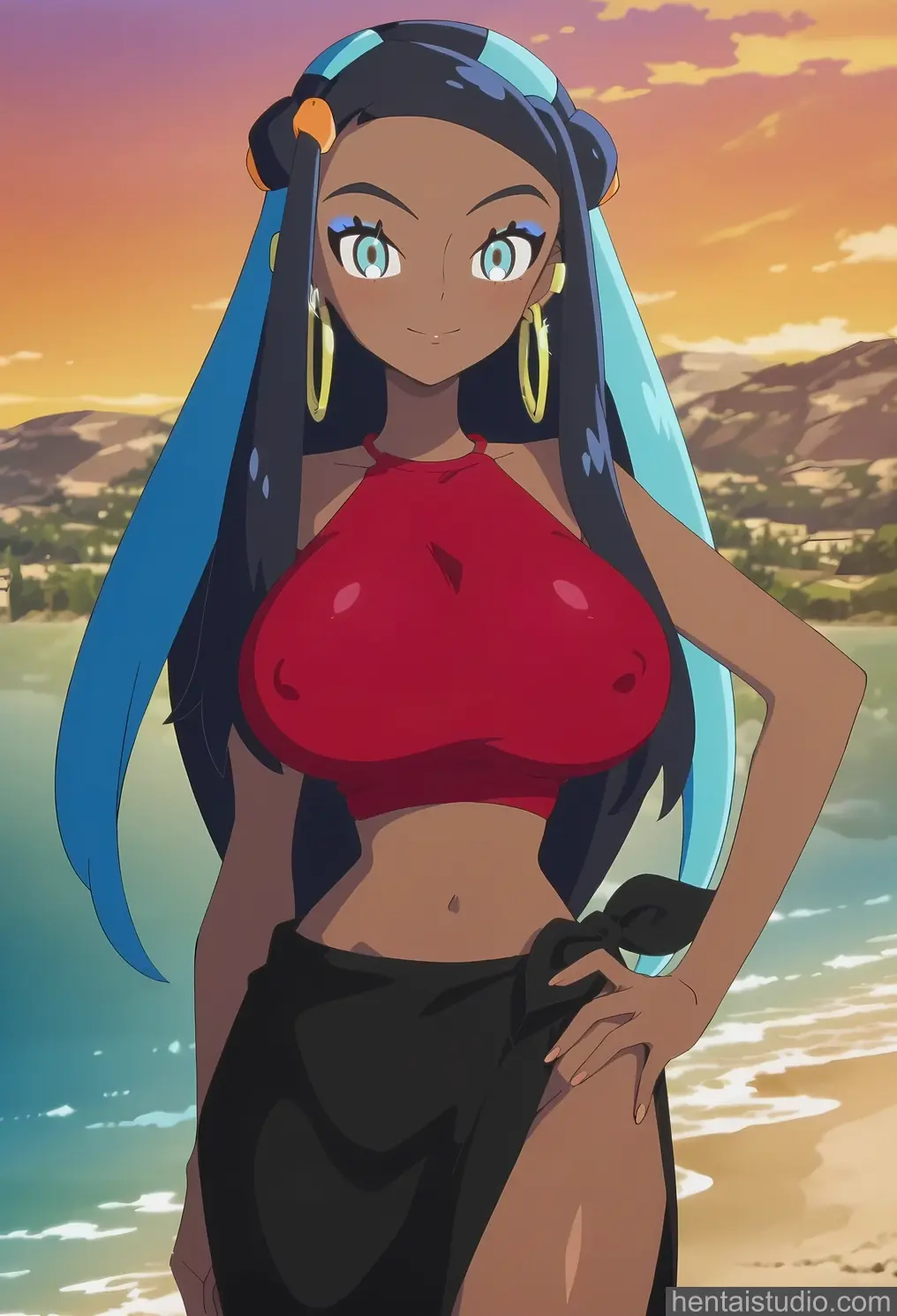 Nessa from Pokemon hentai art 1 of 50
