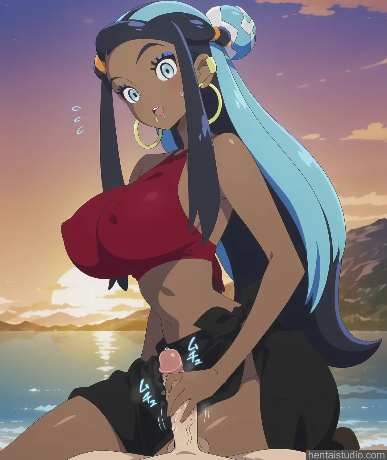 Nessa from Pokemon hentai art 18 of 50