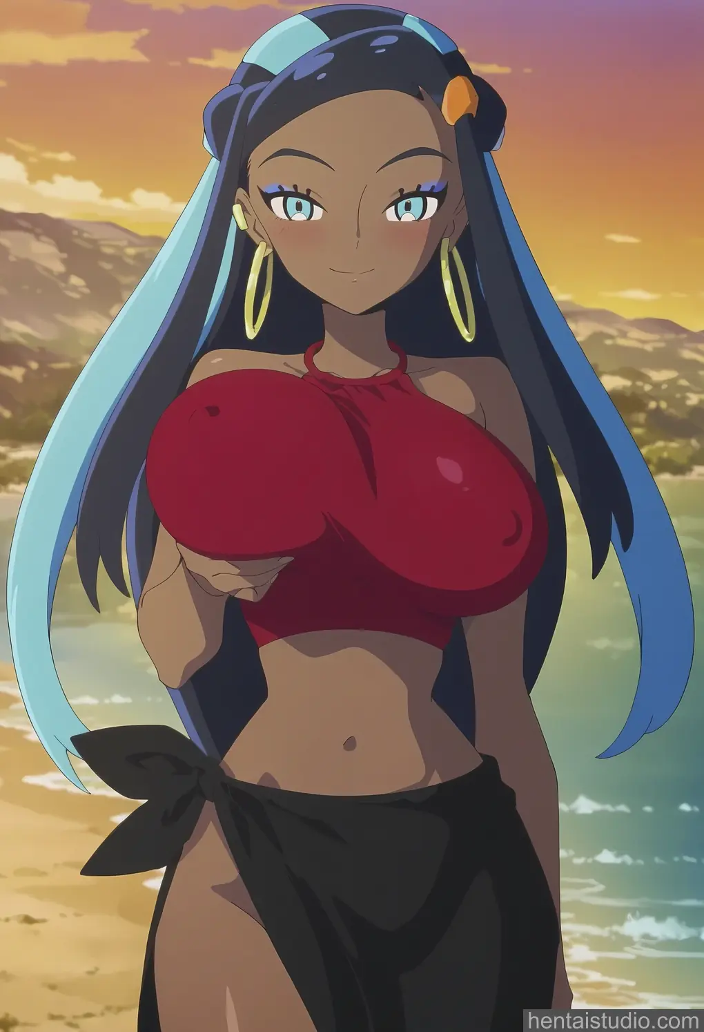Nessa from Pokemon hentai art 9 of 50