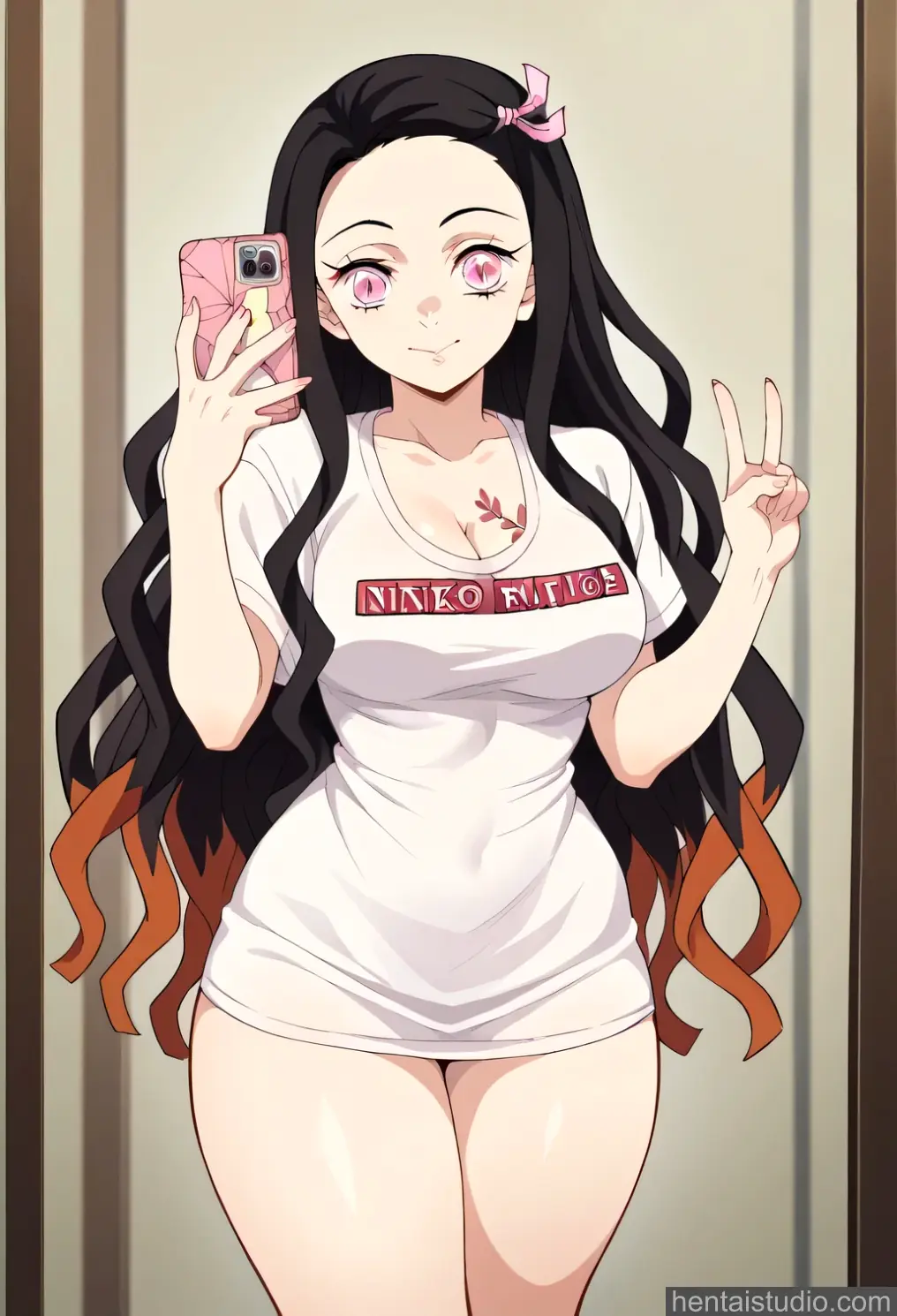 Nezuko from Demon Slayer hentai art 16 of 24