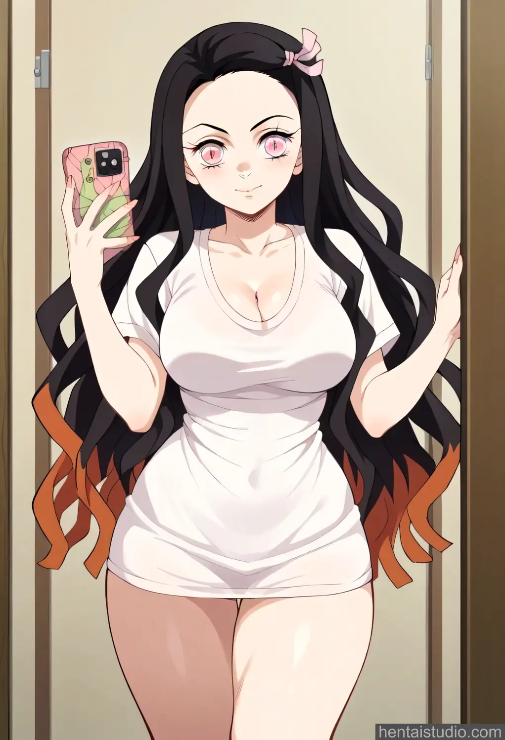 Nezuko from Demon Slayer hentai art 18 of 24
