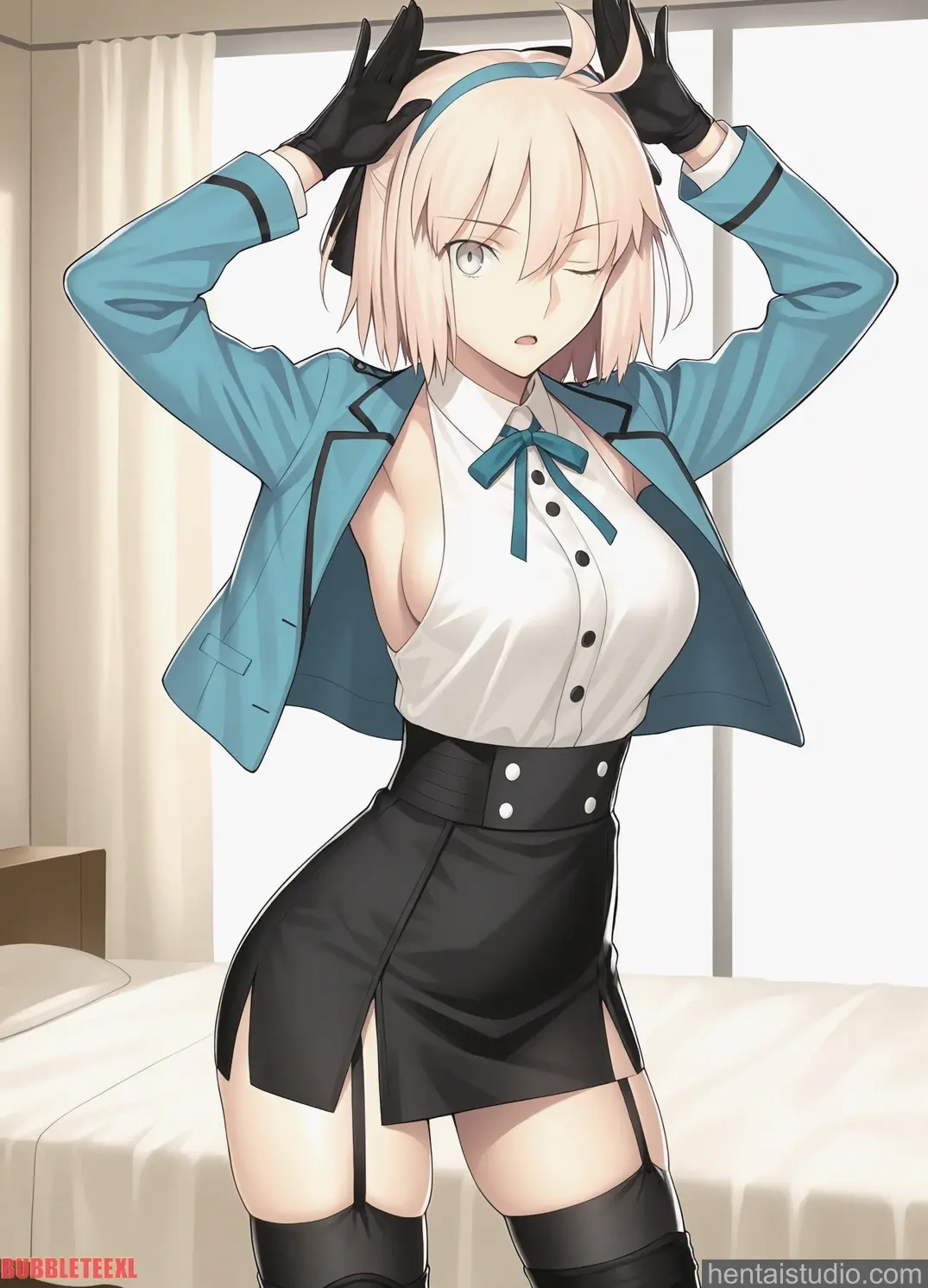 Okita Souji from Fate hentai art 49 of 54