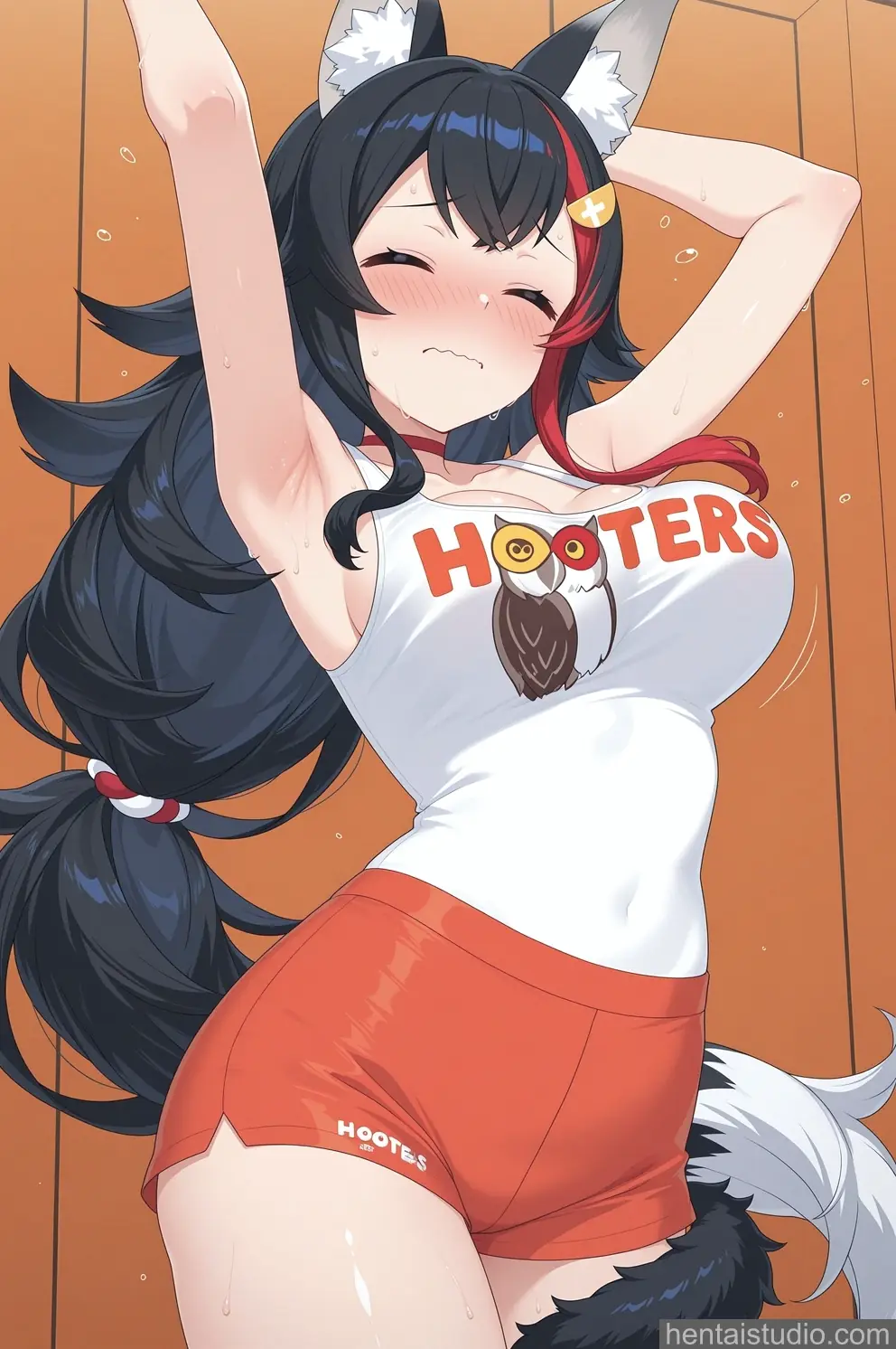 Ookami Mio from Hololive hentai art 13 of 29