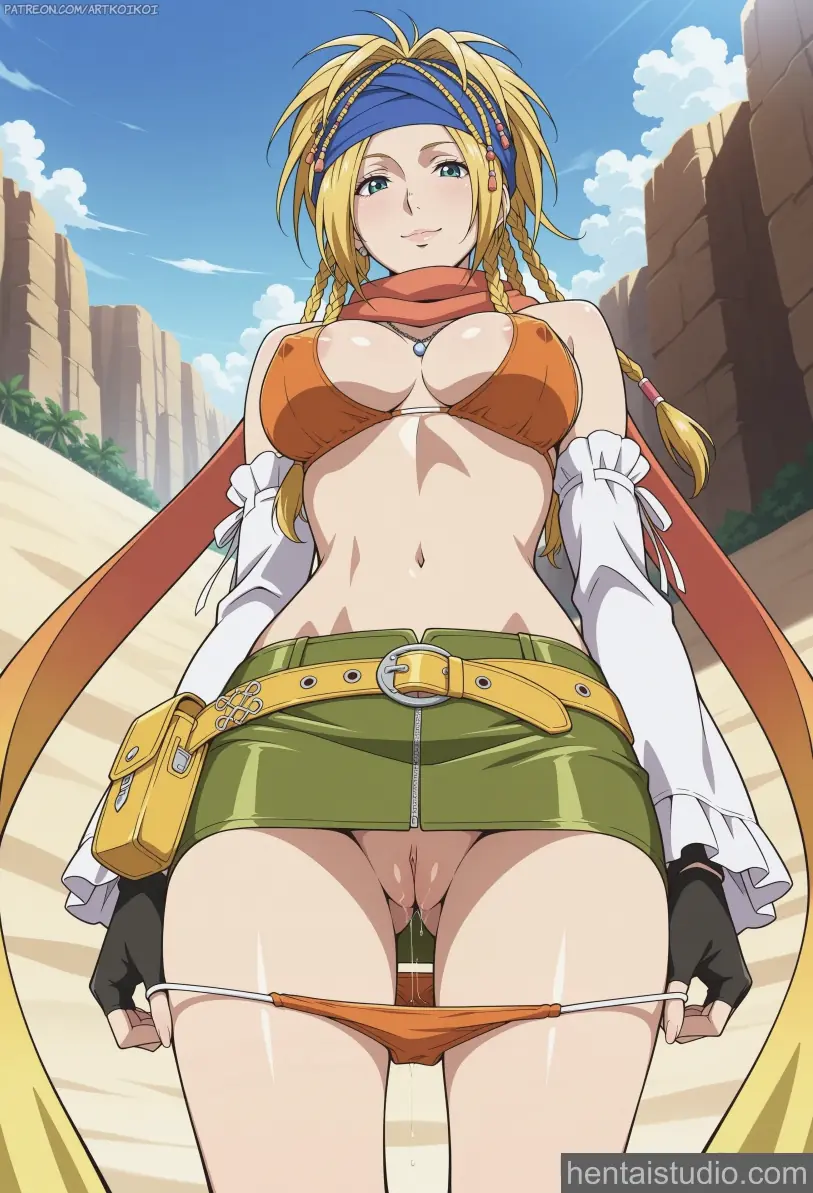 Rikku from Final Fantasy hentai art 11 of 13