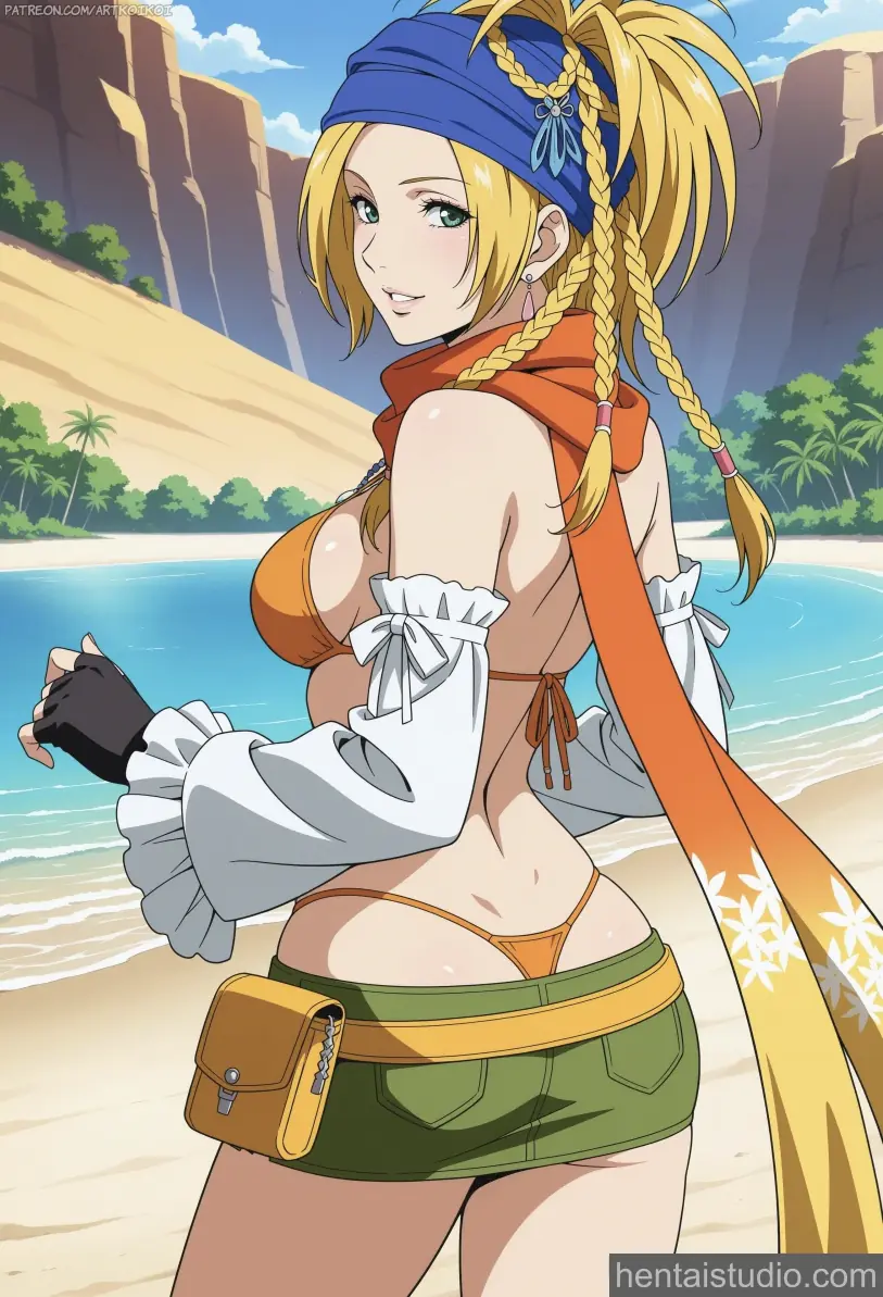 Rikku from Final Fantasy hentai art 12 of 13