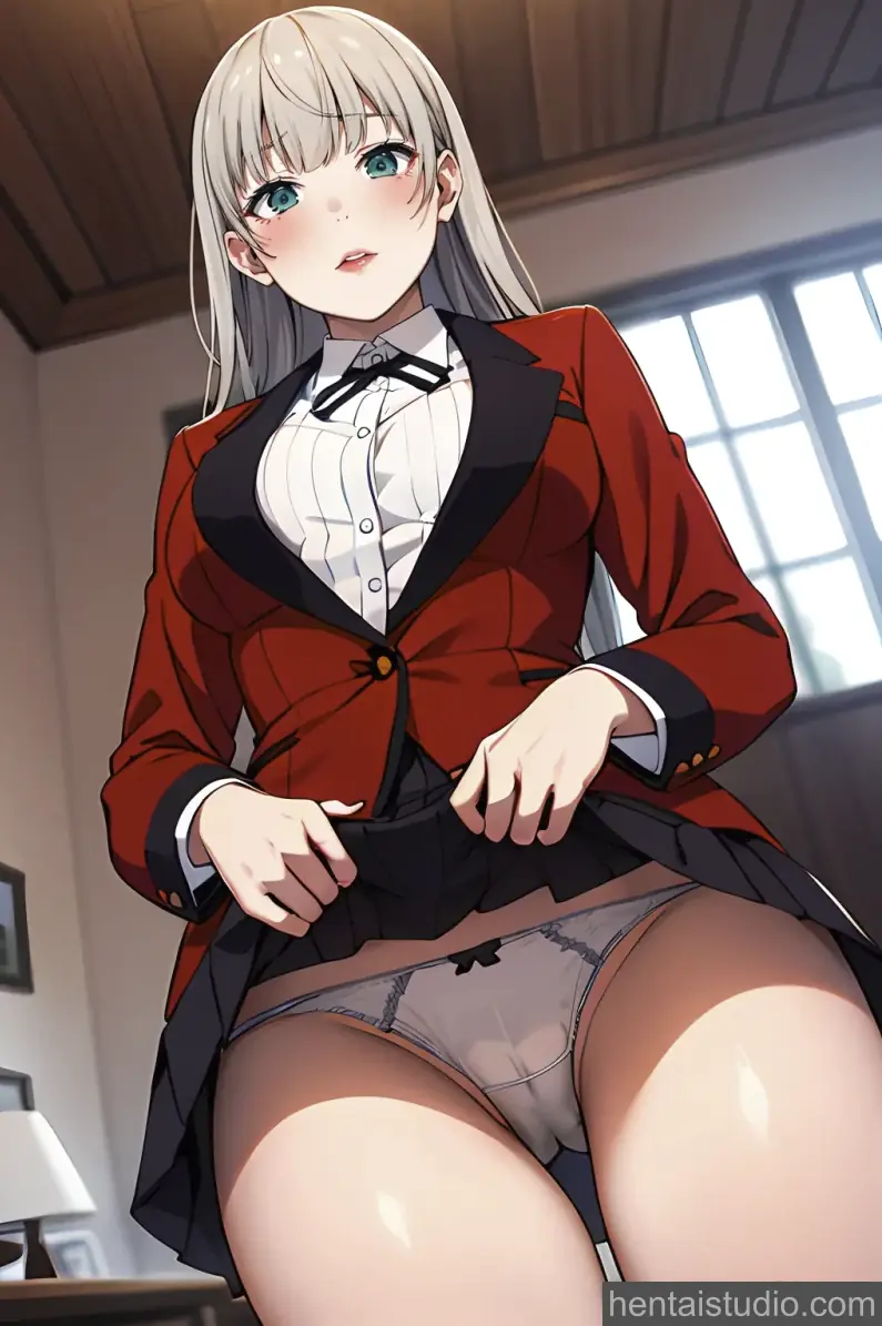 Ririka Momobami | Kakegurui – hentai anime character, Ririka Momobami, Kakegurui, Panties, Skirt, Big Tits, Blowjob