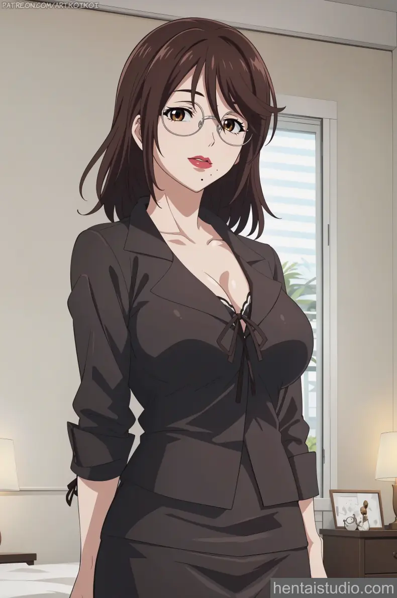 Ririko Kagome | Rosario Vampire – hentai anime character, Ririko Kagome, Rosario Vampire, Stockings, Lingerie, Brunette, Glasses, Creampie
