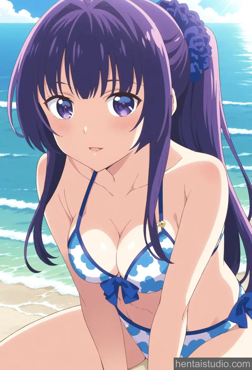 Satsuki Sumeragi | Seirei Gensouki: Spirit Chronicles – hentai anime character, Satsuki Sumeragi, Seirei Gensouki: Spirit Chronicles, Big Hero, Bikini, Beach, Pussy, Butthole, Big Tits