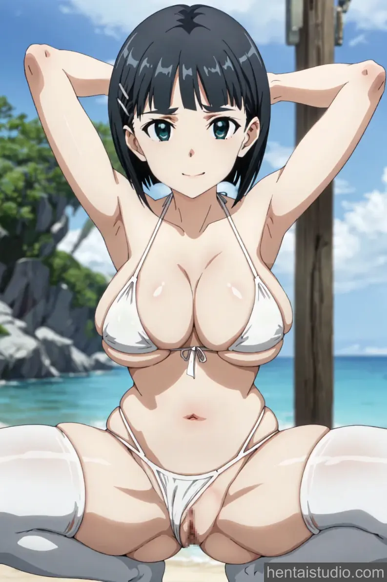 Suguha Kirigaya from Sword Art Online hentai art 3 of 10