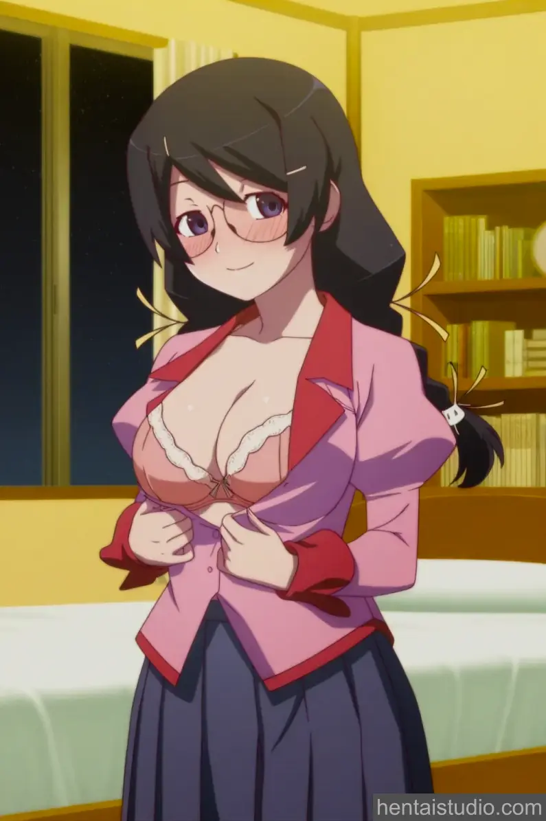 Tsubasa Hanekawa from Bakemonogatari hentai art 26 of 200