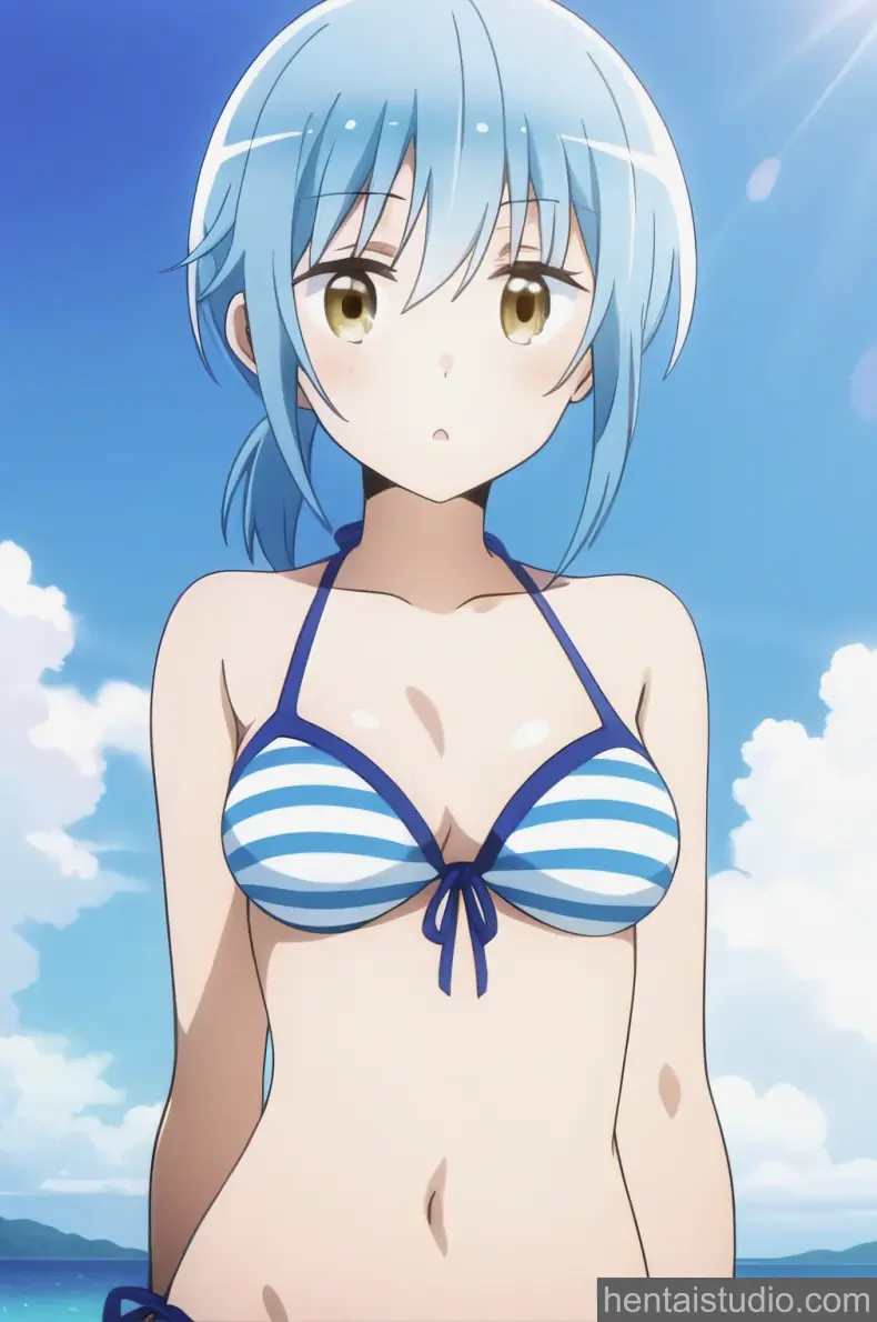 Tsubasa Katsuki | Comic Girls - Fanart – hentai anime character, Tsubasa Katsuki, Comic Girls, Wing V, Blue Hair, Bikini, Skirt, Creampie, Blowjob